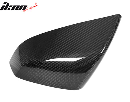 Dry Carbon Fiber For 21-23 Tesla Model S OE Gloss Black Rear View Mirror Covers