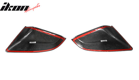 For 21-23 Tesla Model S OE Dry Carbon Fiber Gloss Black Rear View Mirror Covers