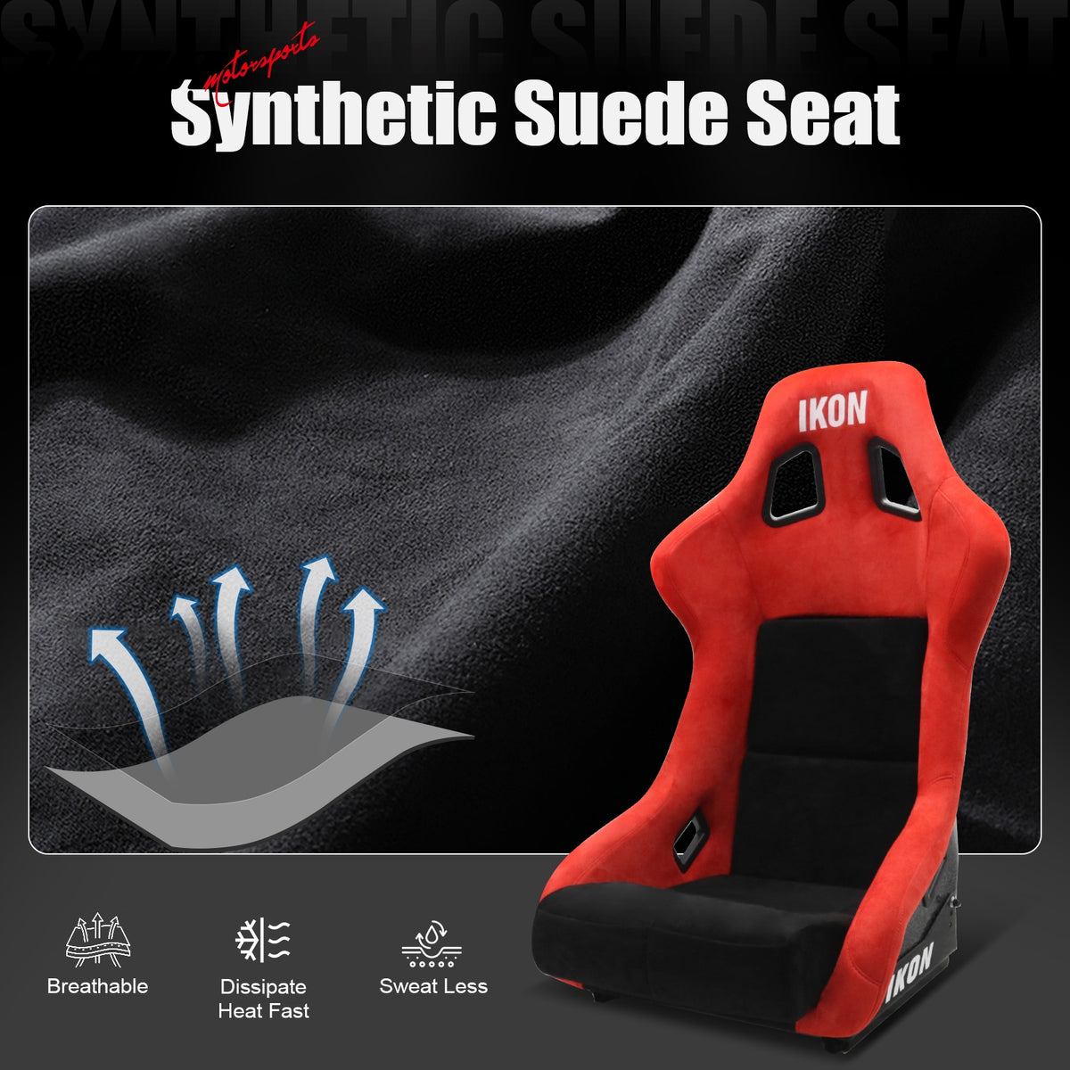 2x Universal Adjustable Bucket Racing Seats Slider 4 Point 2" Belt Harness Red