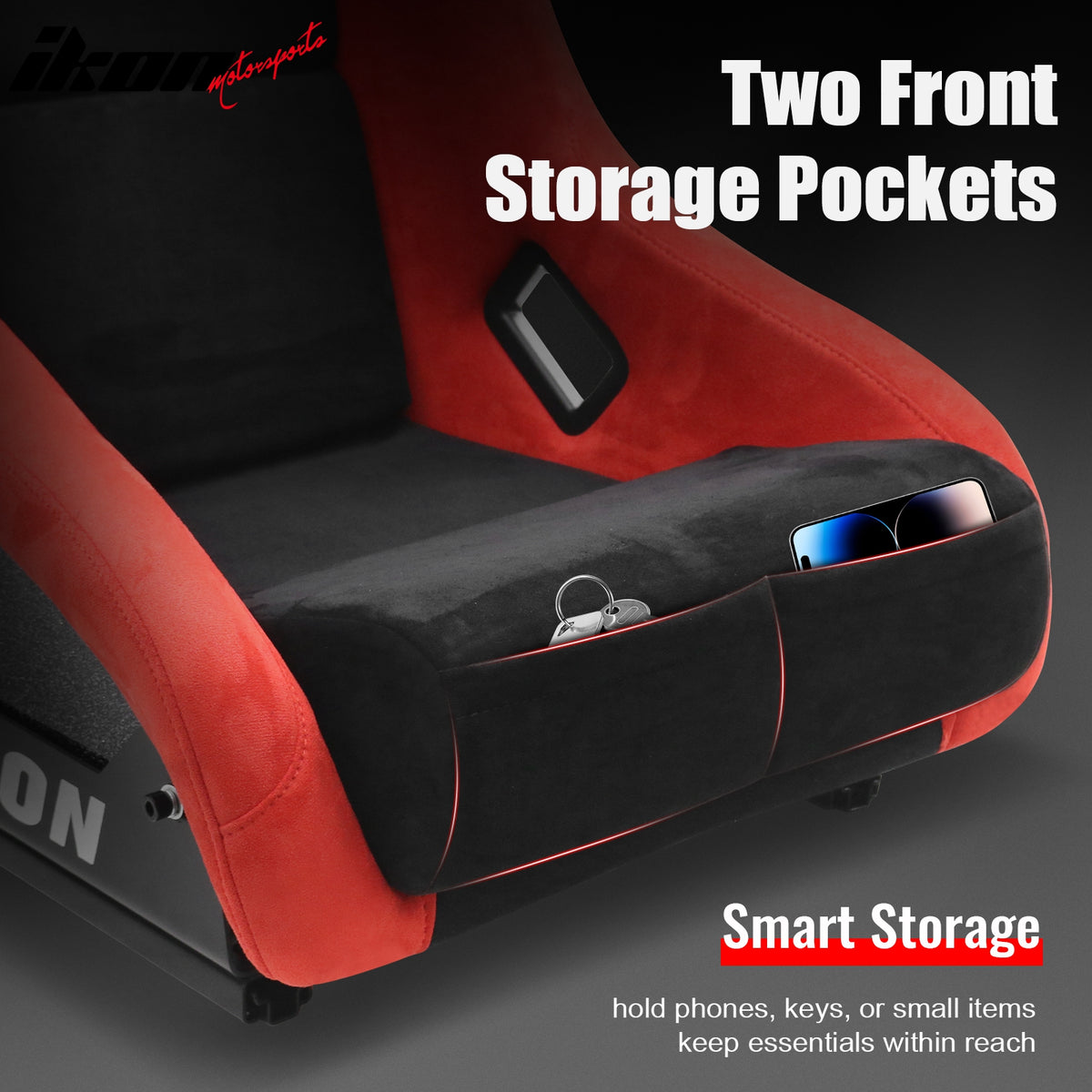 2x Universal Ergonomic Bucket Racing Seats Slider 4 Point 3" Belt Harness Red