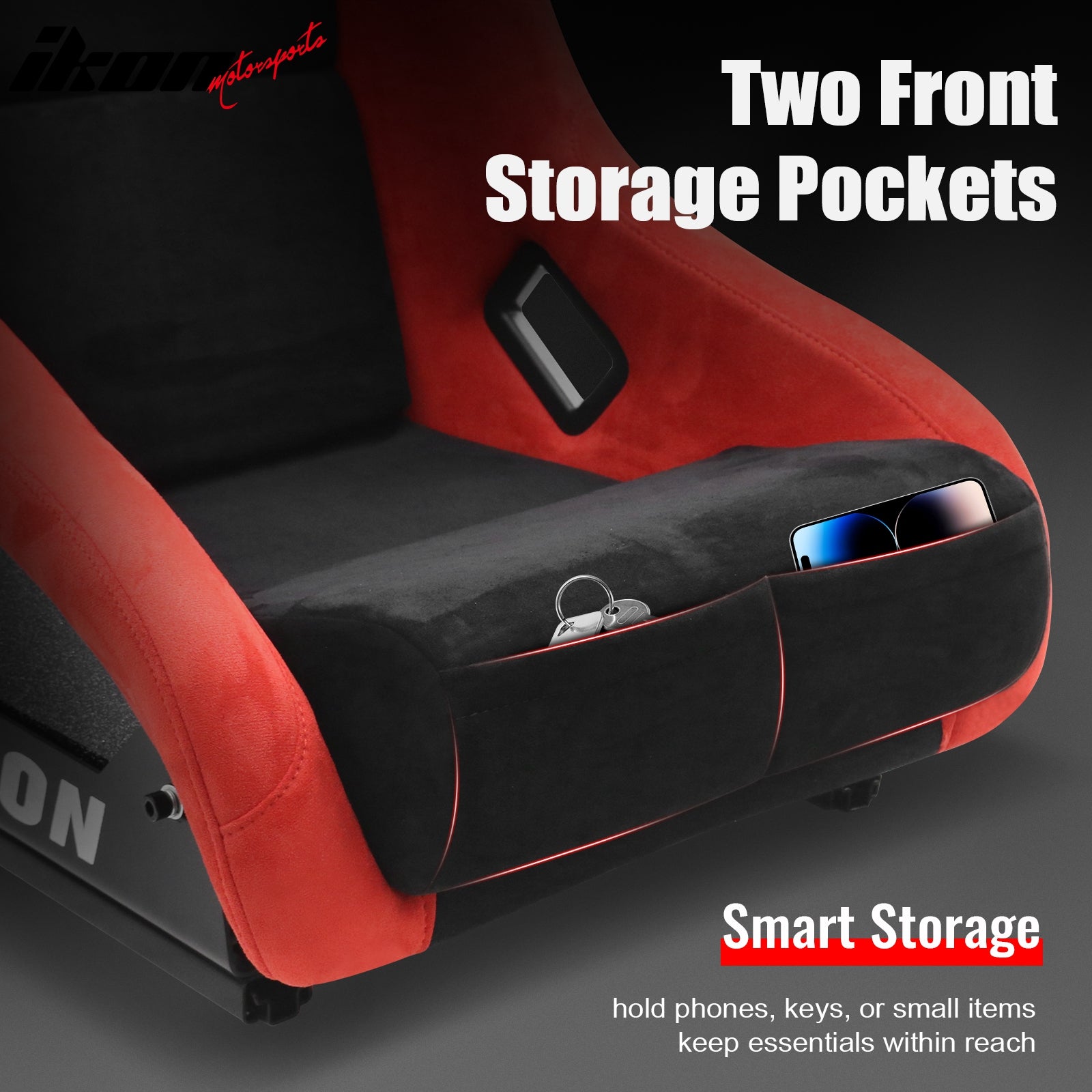 2x Universal Ergonomic Bucket Racing Seats Slider 4 Point 3" Belt Harness Red