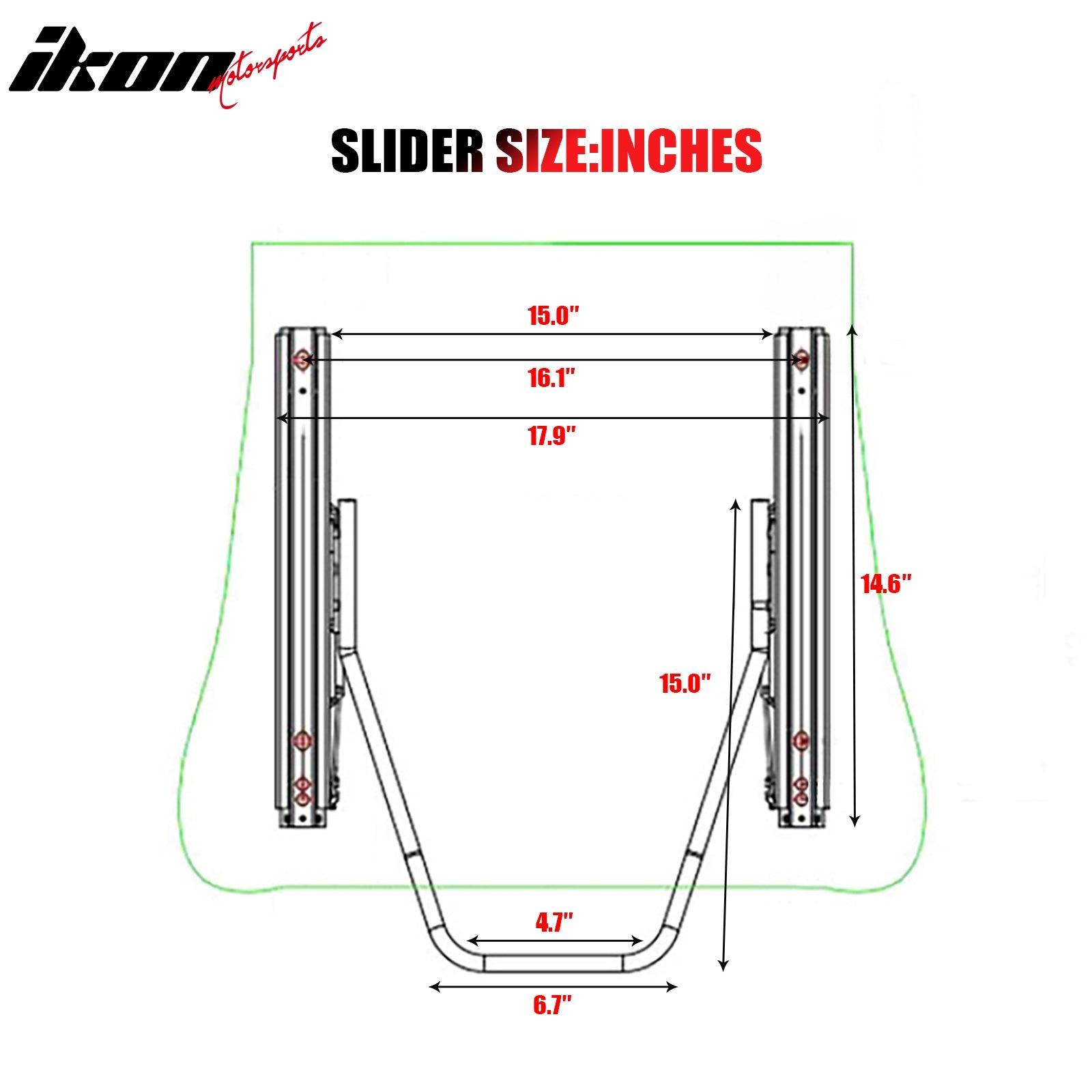 2x Universal Adjustable Bucket Racing Seats Slider 4 Point 3" Belt Harness Red