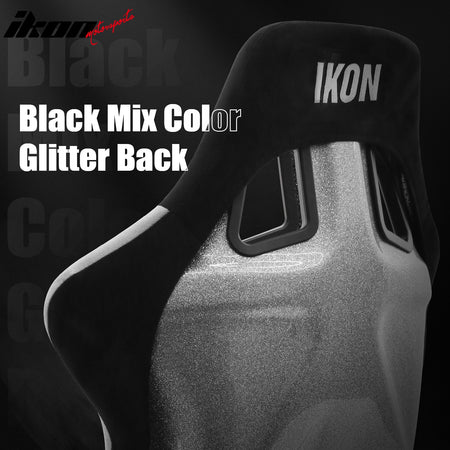 Pair Universal Adjustable Racing Seats w/ Slider 4 Point 3" Belt Harness Gray