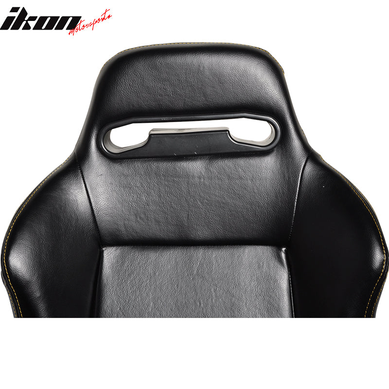 Racing Seats Compatible With Most Vehicles, JDM Style Black PVC Leather ...
