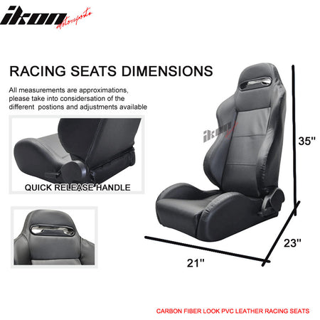 Compatible With Acura Integra Carbon Fiber Print PVC Leather Pair Of Racing Seats