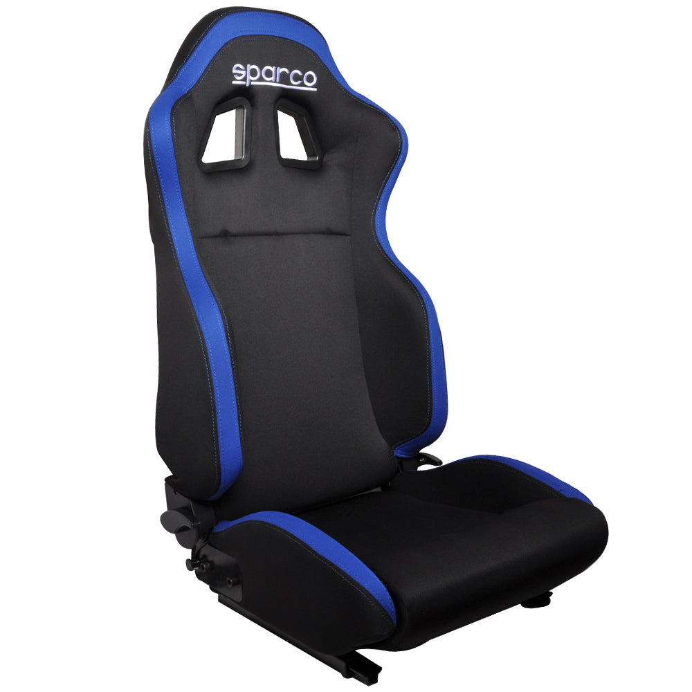 Pair Of Black Cloth Racing Seats With Red Stitching – Adjustable Universal Fit