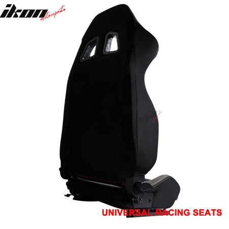Pair Fits Honda Acura JDM Style Cloth Black & Gunmetal Brown Cloth Racing Seats