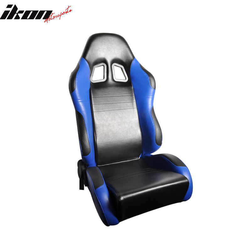 Universal Black Blue PVC Leather Passenger Side Racing Seats Slider