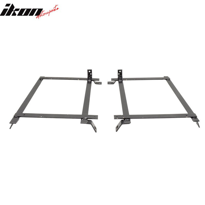 IKON MOTORSPORTS, Racing Seat Brackets Compatible With 1992-2001 Honda Civic & Acura Integra Coupe Hatchback Sedan, Black Mounting Set Left Right Pair, 1993 1994 1995 1996 1997 1998 1999 2000