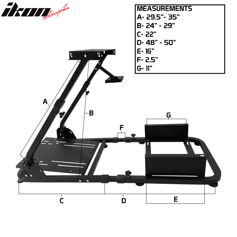 Black Racing Seat Steering Wheel Stand Compatible with Logitech G29 Thrustmaster