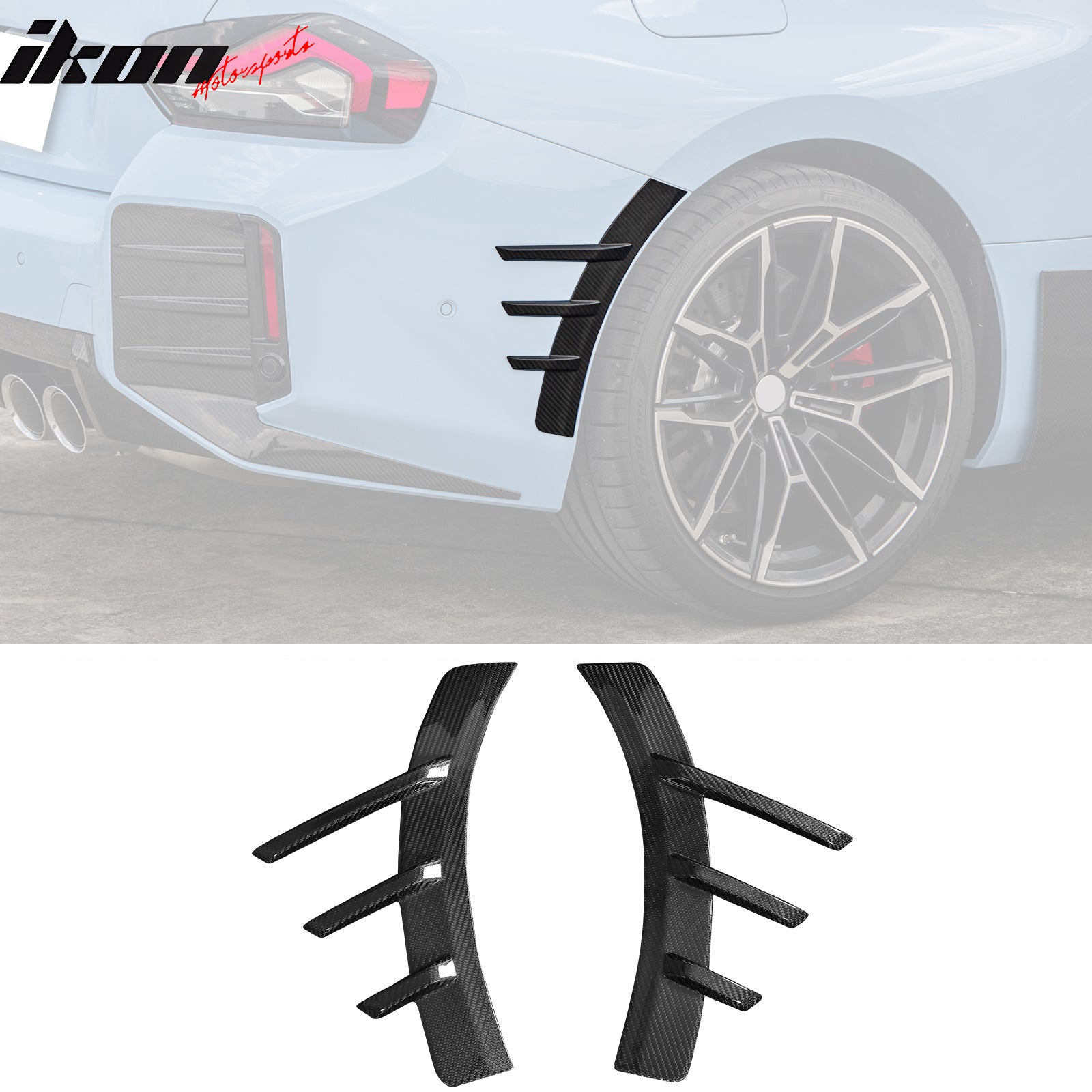 Fits 23-25 BMW G87 M2 Front Rear Side Spats M Performance Style Carbon Fiber Fin