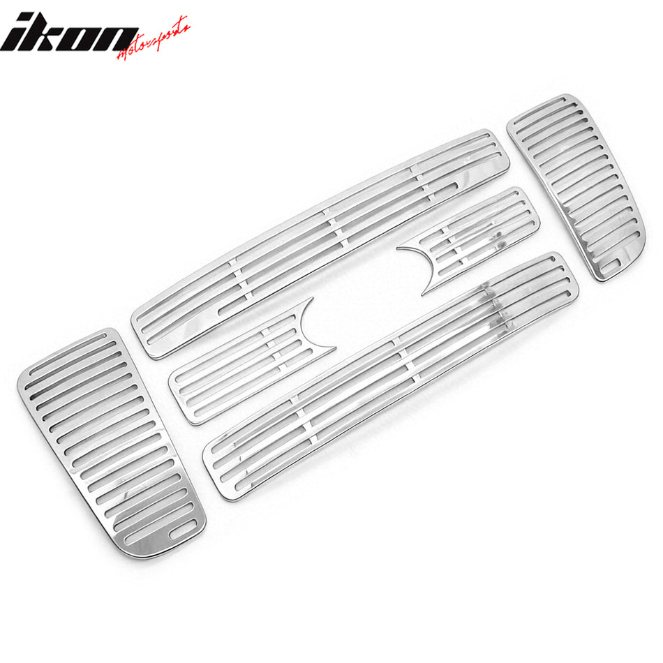 IKON MOTORSPORTS Front Bumper Grille, Compatible with 2004-2008 Ford F-150, Chrome Replacement Front Bumper Grill Assembly, 6PCS