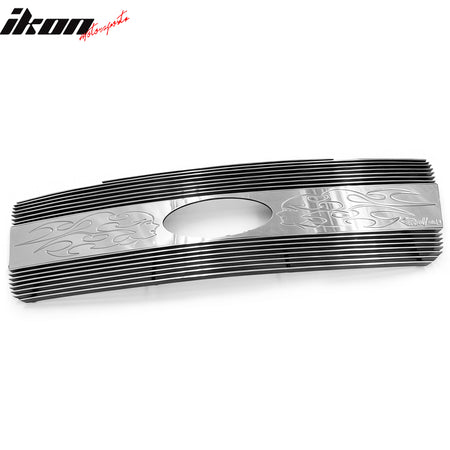 IKON MOTORSPORTS Front Upper Billet Grille Insert, Compatible with 2004-2008 Ford F-150 F150, Chrome Aluminum Replacement Front Bumper Grill