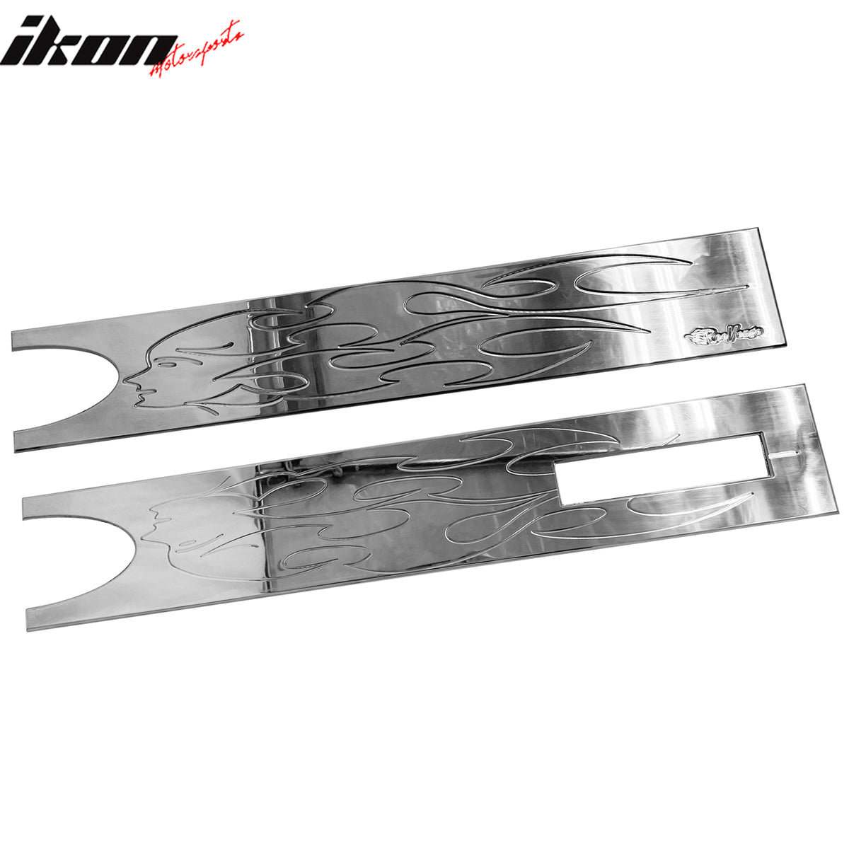 For 04-08 Ford F-150 Chrome Rear Tailgate Panel Applique Flame - Billet Style
