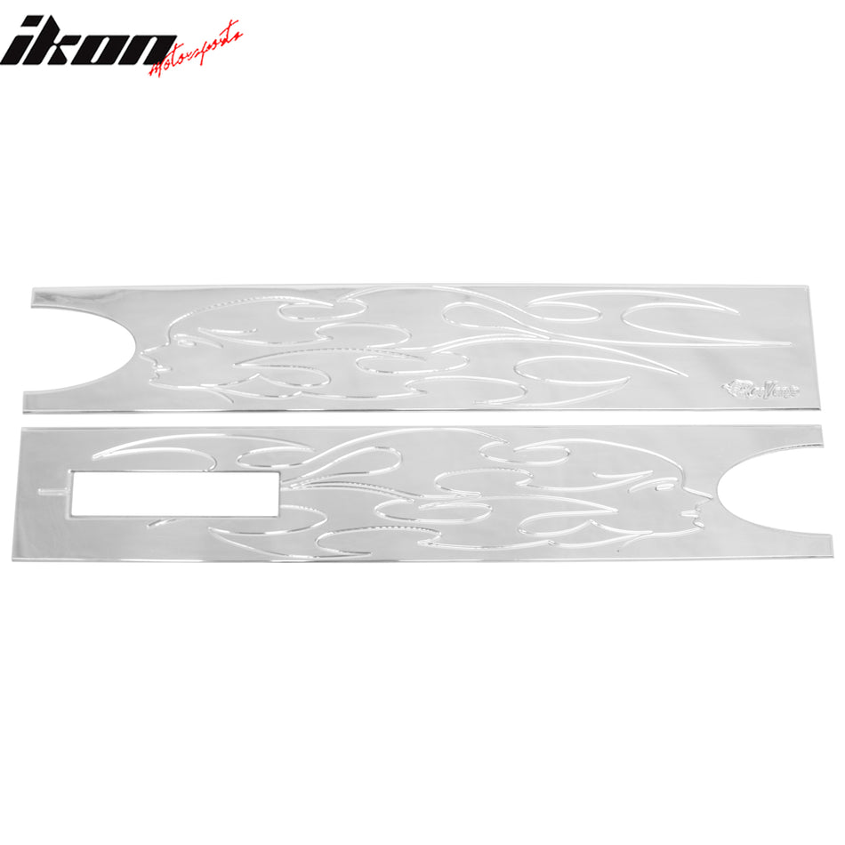 2004-2008 Ford F-150 Pickup Chrome Billet Style Rear Tailgate Panel Flame Applique 2PCS Set
