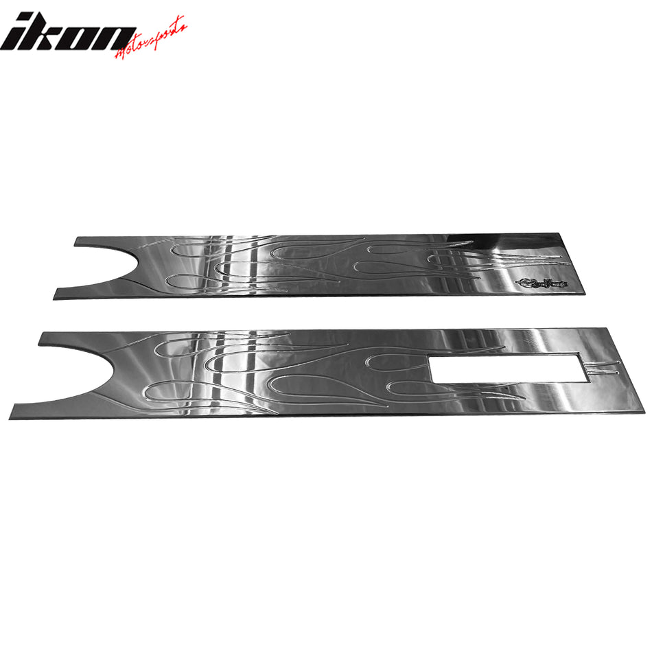 2004-2008 Ford F-150 Chrome Billet Style Rear Tailgate Panel Flame Applique Trim 2PCS Set