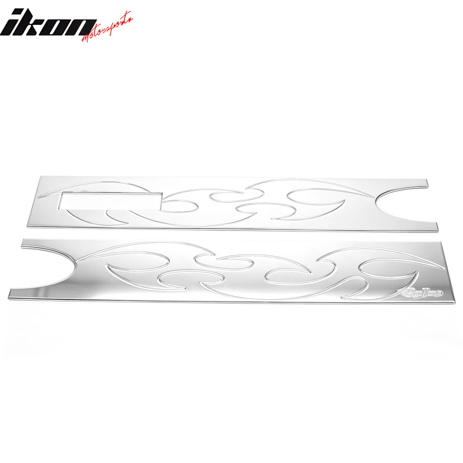 2004-2008 Ford F-150 Pickup Billet Style Chrome Rear Tailgate Panel Flame Applique 2PCS