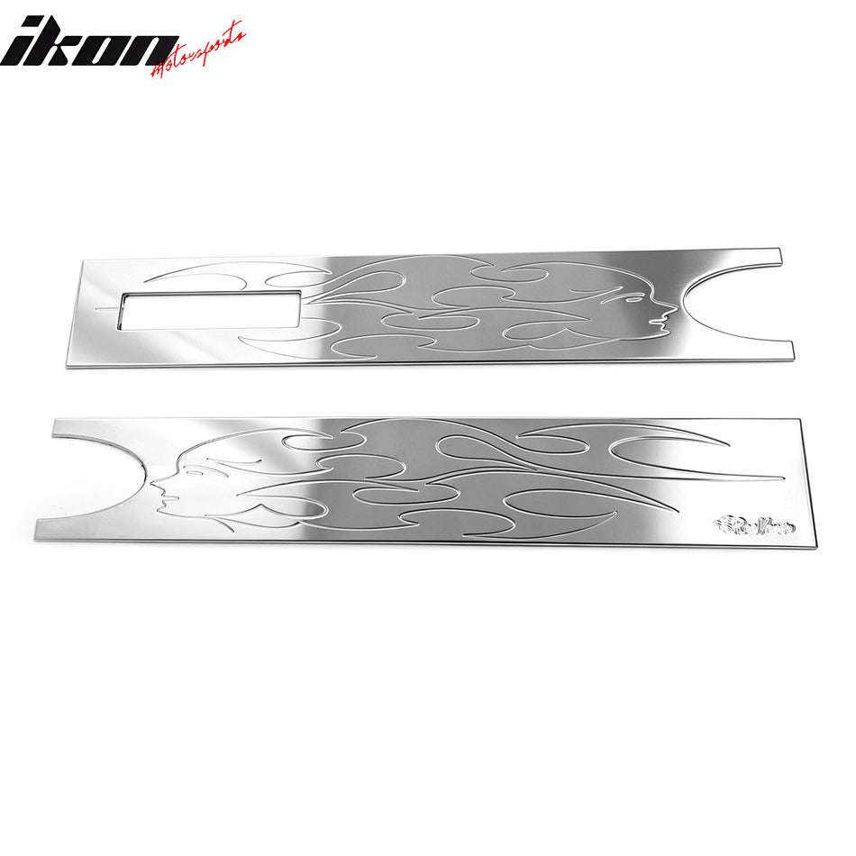 2004-2008 Ford F-150 Pickup Chrome Rear Tailgate Panel Flame Applique Trims 2PCS - Billet Style