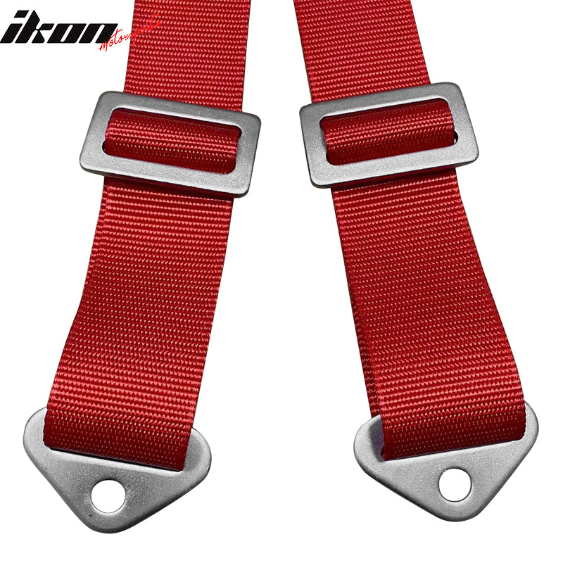 6th Cam-lock Racing Harness Seat Belt 2" Wide Nylon Red Go-kart UTV ATV
