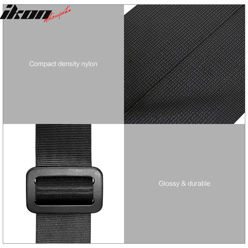 Universal Black 28cm Webbed Seat Belt Buckle End for Safety Seat Belts