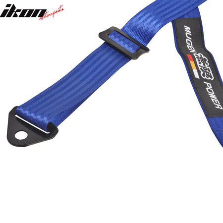 4 Point Harness Seat Belt Nylon Blue for Racing Go-kart UTV ATV W/ Mugen Power