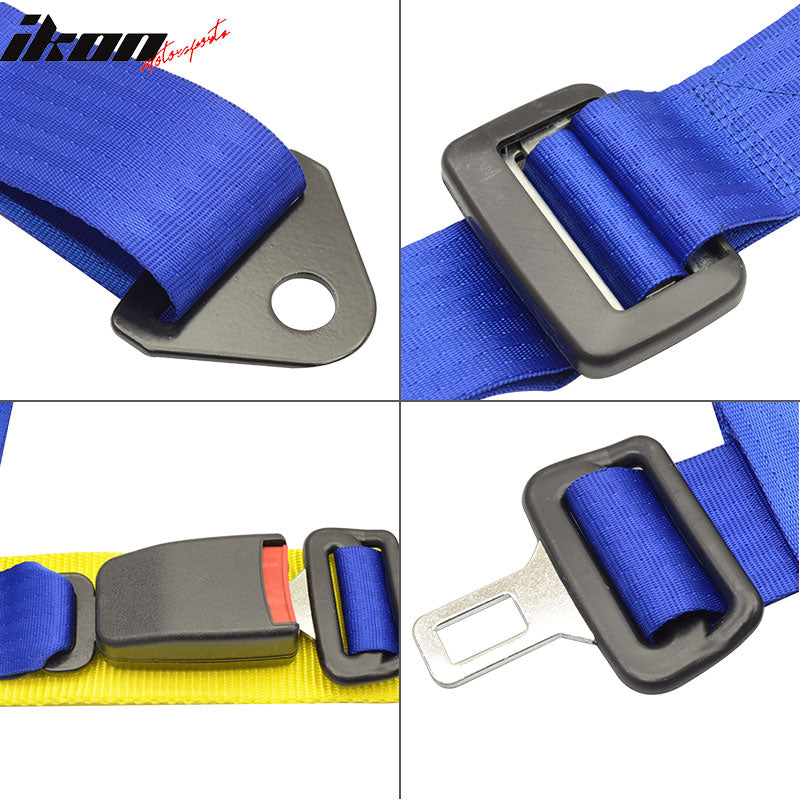 4 Point Racing Seat Belts Shoulder Strap Harness Blue Universal 2PCS Pair