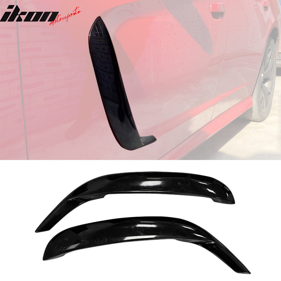 2011-2023 Dodge Charger IKON1 Style Side Fin Vents Gloss Black ABS