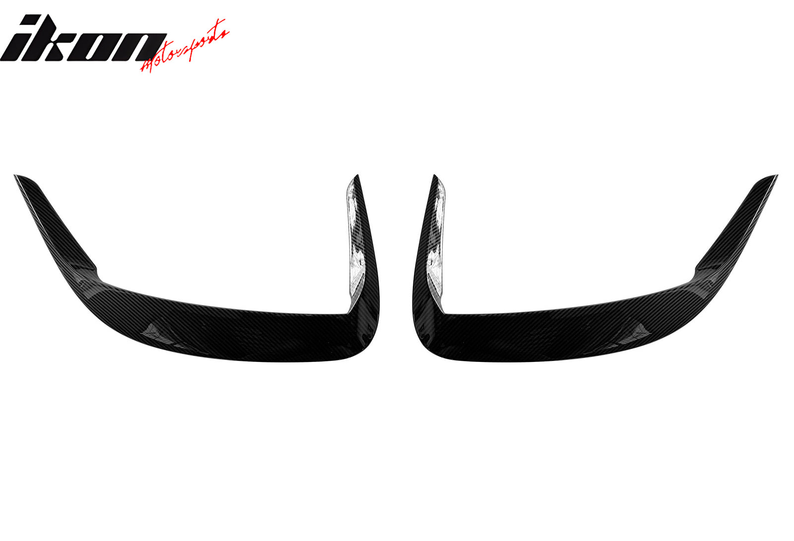 IKON MOTORSPORTS, Side Fin Vents Compatible With 2011-2023 Dodge Charger, IKON2 Style Carbon Fiber Print ABS Front Fender Door Side Scoops Air Vent Cover Trim Pair