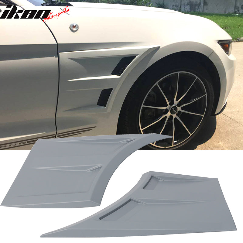 2015-2018 Ford Mustang Gray 3D Front Side Fender Guard Vents PP