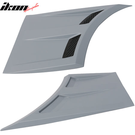 Fits 15-18 Ford Mustang 3D Front Side Fender Guard Vents Gray PP