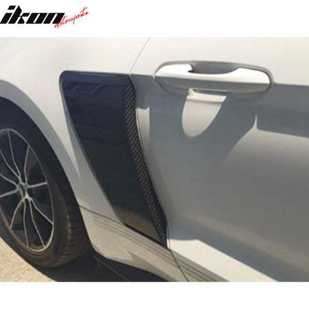 Fender Compatible With 2015-2018 Ford Mustang, GT Style Rear Side Fender Door Scoops Unpainted 2PC PPby IKON MOTORSPORTS,  2016 2017