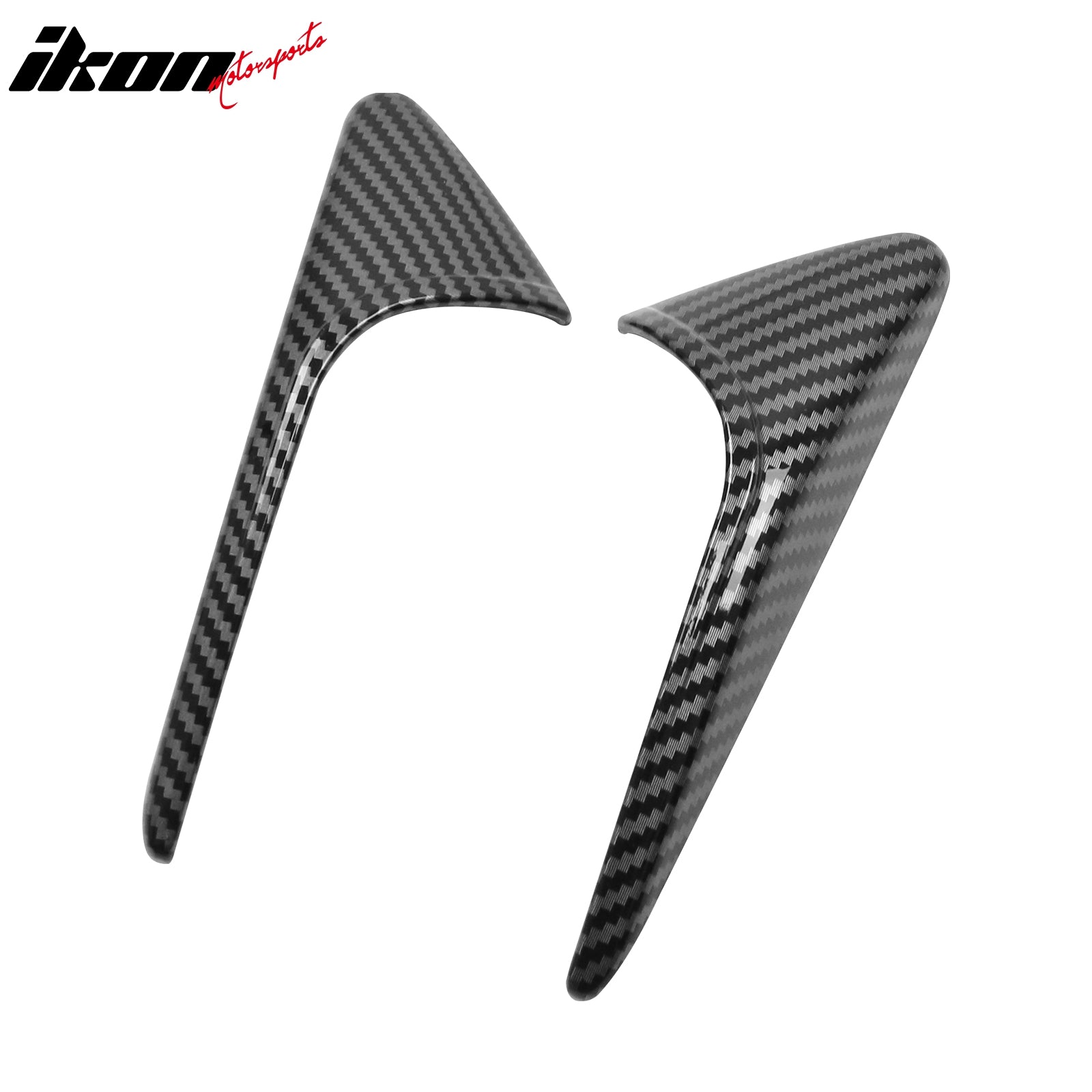 Fits 24-26 Tesla Model 3 & 26 Y Carbon Fiber Print Side Camera Flank Cover Trim