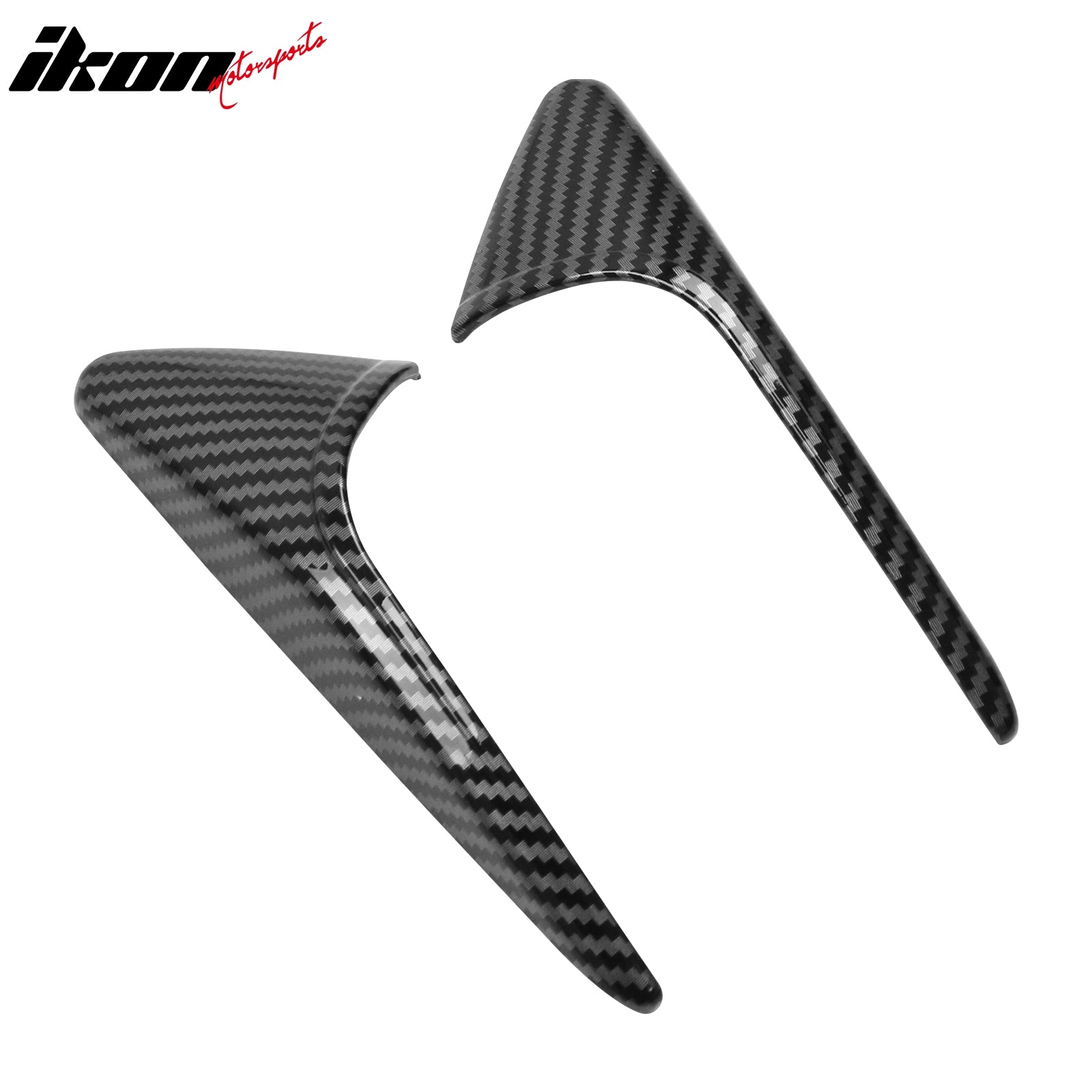 Fits 24-26 Tesla Model 3 & 26 Y Carbon Fiber Print Side Camera Flank Cover Trim