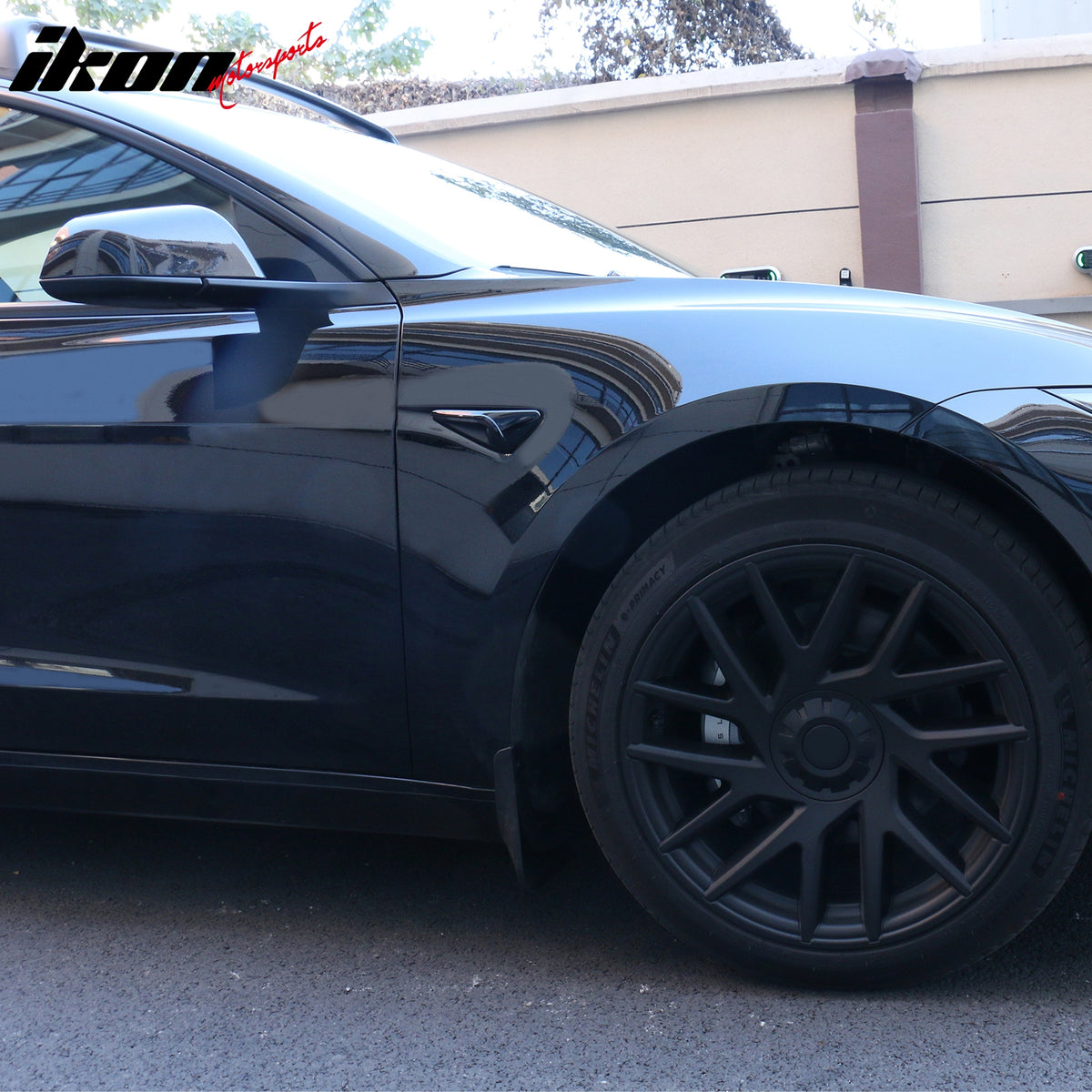 Fit 2024-2025 Tesla Model 3 Highland Camera Flanks Cover Trim Gloss Black