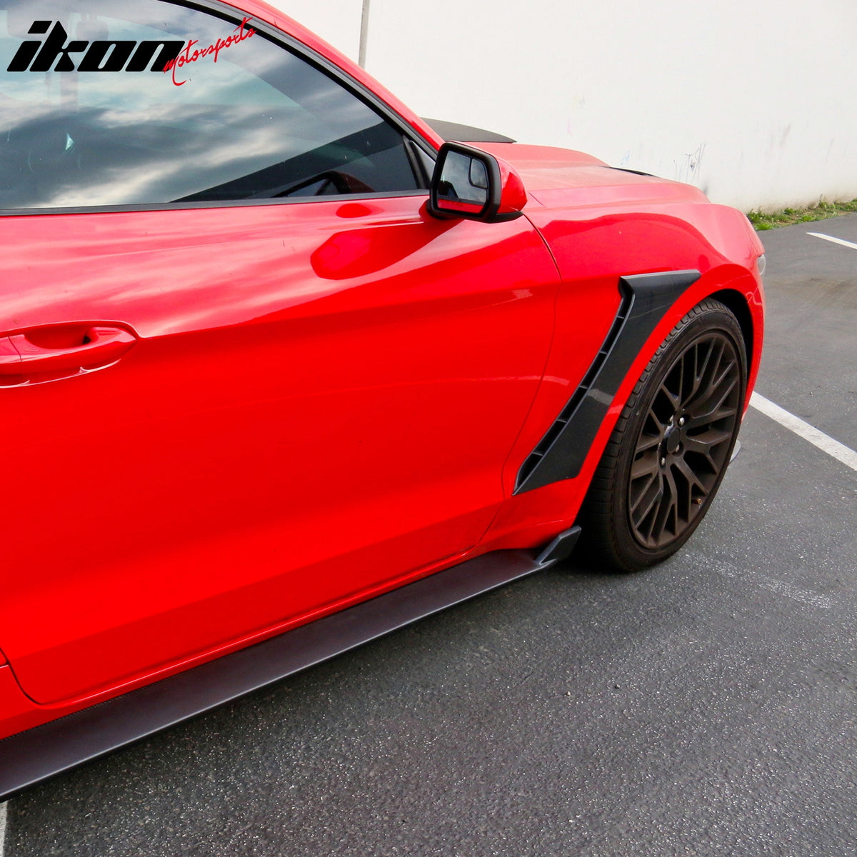 Fit 2015-2023 Ford Mustang Gloss Black GT350 Style Front Side Fender Trim