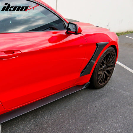 Fit 2015-2023 Ford Mustang Gloss Black GT350 Style Front Side Fender Trim