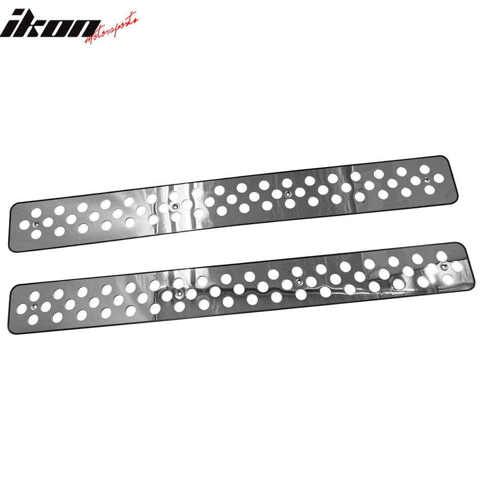 IKON MOTORSPORTS Front Upper Grille Insert, Compatible with 1994-1998 Chevy C10 & C/K Series & 1994-1999 Suburban/Tahoe, Punch Style Chrome Stainless Steel Replacement Front Bumper Grill, 2PCS