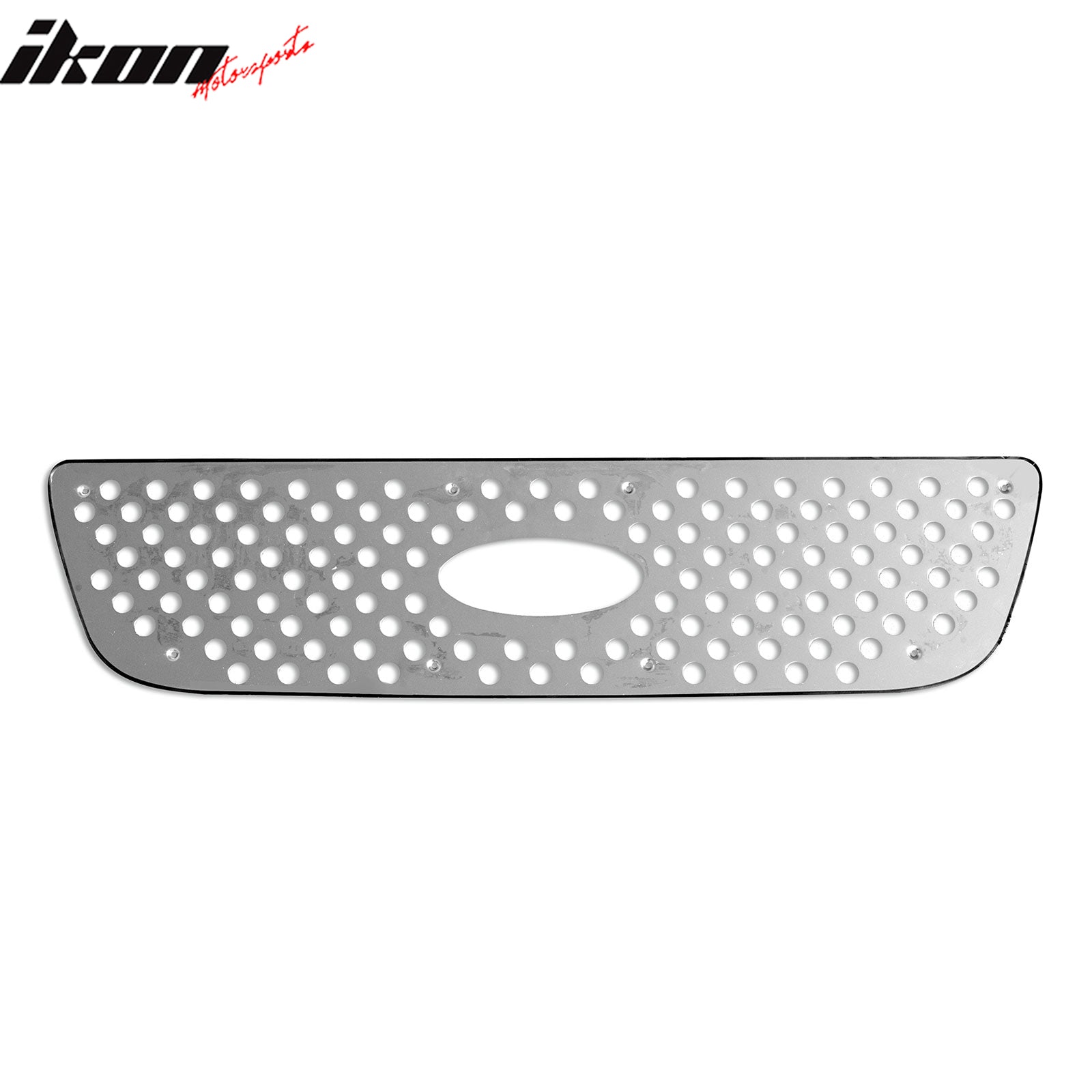 IKON MOTORSPORTS Front Bumper Grille, Compatible with 1999-2003 Ford F-150, Chrome Stainless Steel Replacement Front Bumper Grill Assembly, 1PC