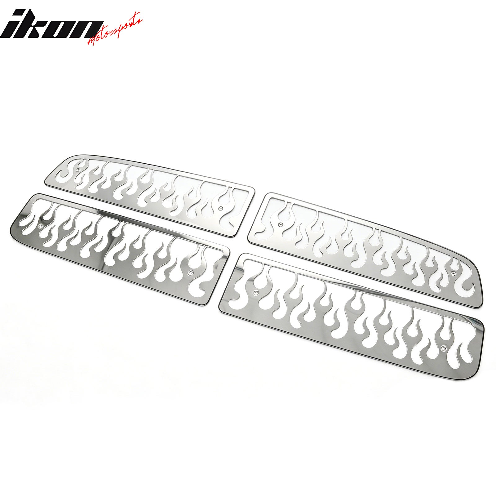 Fits 02-05 Ram 1500 2500 3500 Chrome Flame Design Front Grille Stainless Steel