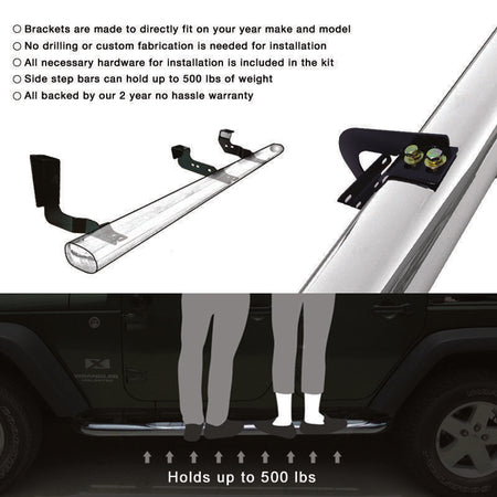 Fit 2007-2017 Toyota Tundra Running Boards Nerf Bars By Side Step Bars