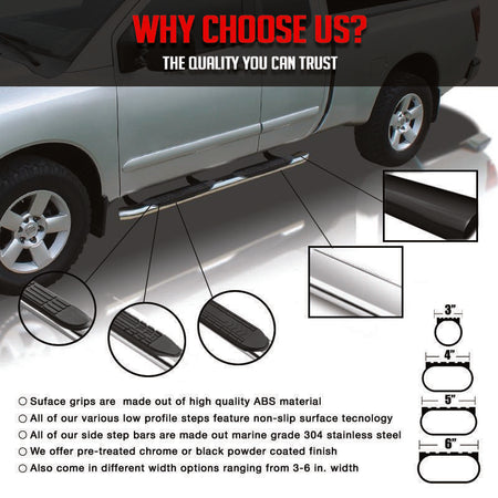 Fit 2007-2017 Toyota Tundra Running Boards Nerf Bars By Side Step Bars