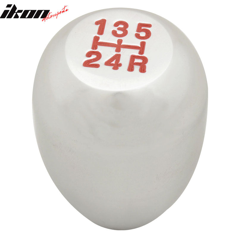 Silver M12X1.75MM MT Manual T-R Style Gear Shift Knob Engraved 5 Speed