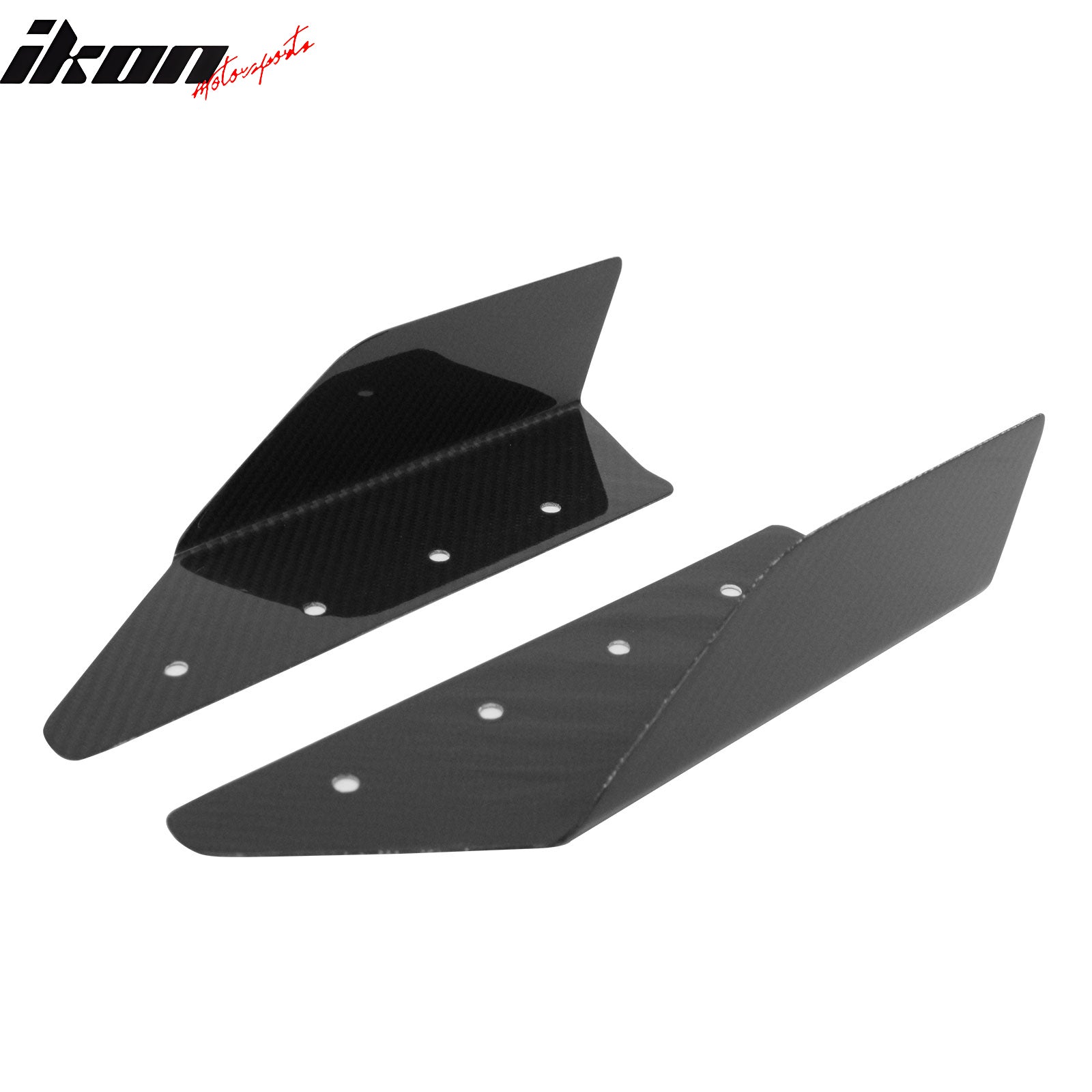 IKON MOTORSPORTS Side Skirts, 22.1" x 6.3" × 4.7" Angle Style Dry Carbon Fiber Unpainted Black Rocker Panel Splitter Side Underbody Spoiler, Universal fit for Most Cars Sedan Coupe Hatchback Wagon