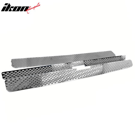IKON MOTORSPORTS Front Upper + Lower Grille Insert, Compatible with 2007-2013 Chevrolet Silverado 1500, Mesh Style Chrome Replacement Front Bumper Hood Mesh Grill Grille Assembly, 3PCS