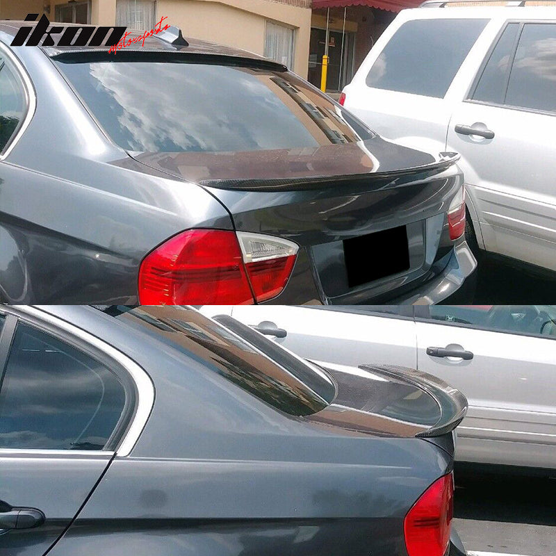 Fits 06-11 BMW 3 Series E90 4Dr M-Tech Style Carbon Fiber CF Rear Trunk Spoiler