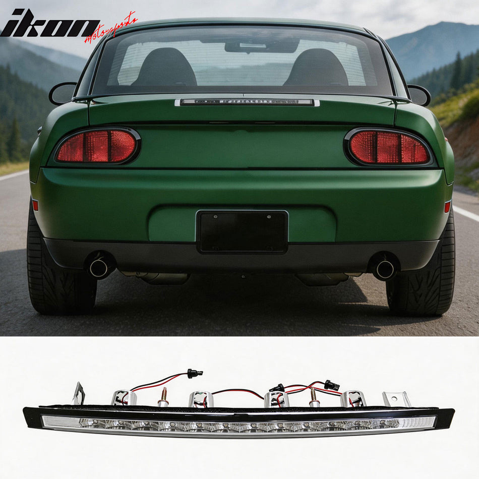 1999-2004 Ford Mustang Rear Full LED 3RD Third Tail Brake Stop Light Lamp Assembly Replacement Chrome