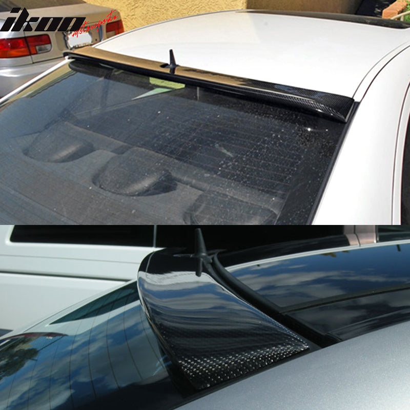 Trunk Spoiler Compatible With 2003-2005 MB Benz E-Class W211, Rear Roof Spoiler Wing Carbon Fiber CF Tail Deck Lid Bodykit by IKON MOTORSPORTS,  2004