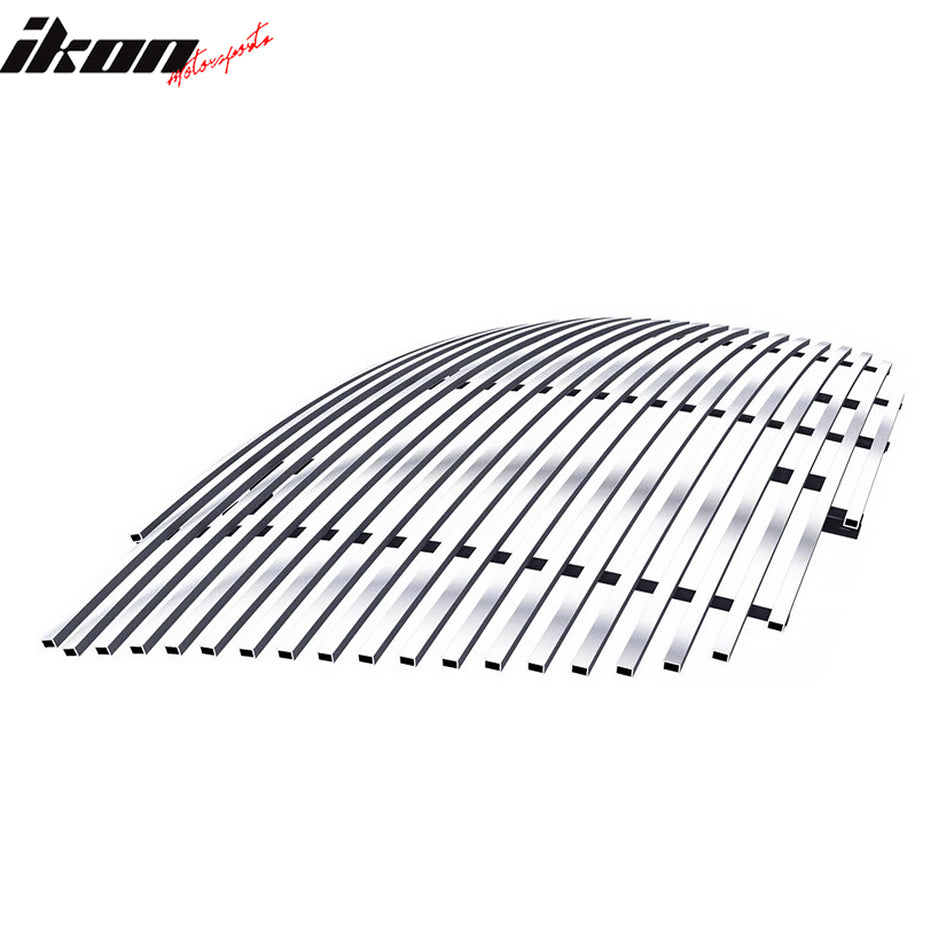 IKON MOTORSPORTS Front Upper Grille Insert, Compatible with 2005-2010 Chrysler 300/300C, Billet Style Chrome Stainless Steel Replacement Front Bumper Grill