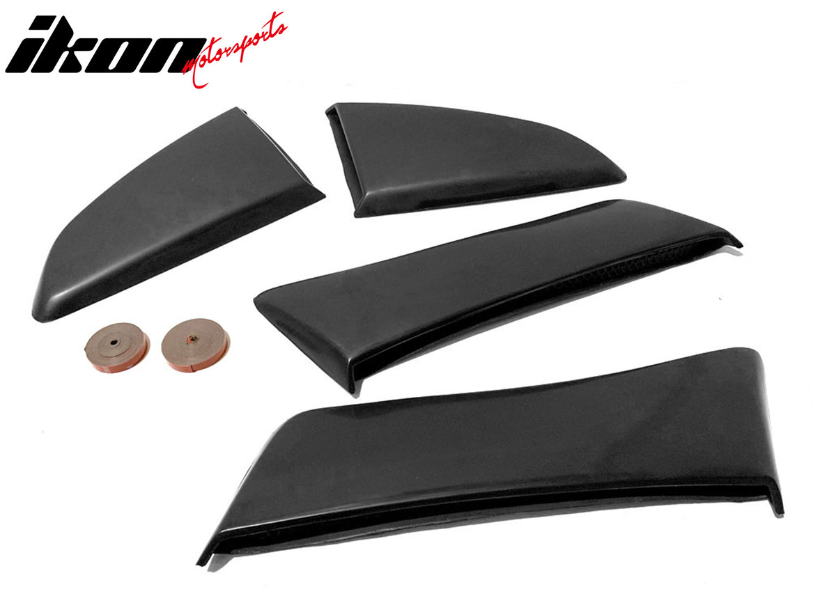 Fits 15-19 Ford Mustang Quarter Window Louvers Panel Side Scoops Unpainted - PU