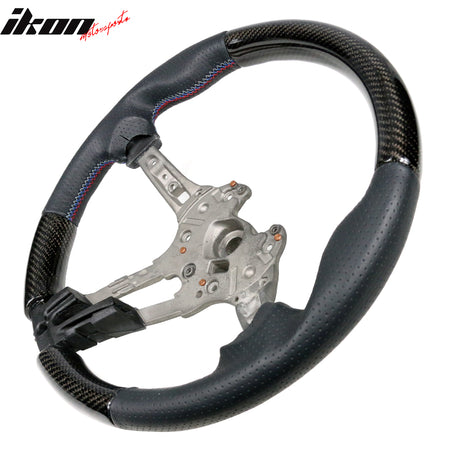 Fits 15-21 BMW F80 F82 M Steering Wheel Matte Carbon Fiber + Perforated Leather